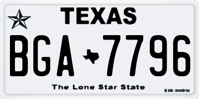 TX license plate BGA7796