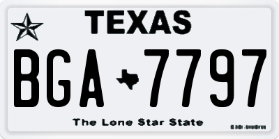 TX license plate BGA7797