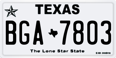 TX license plate BGA7803