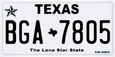 TX license plate BGA7805