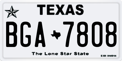TX license plate BGA7808