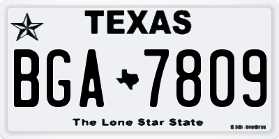 TX license plate BGA7809
