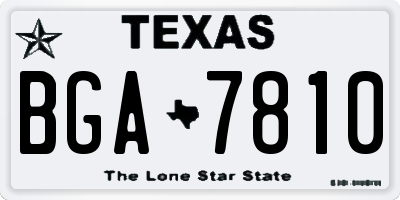 TX license plate BGA7810