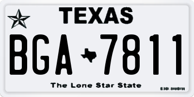 TX license plate BGA7811