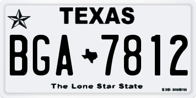 TX license plate BGA7812
