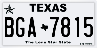 TX license plate BGA7815