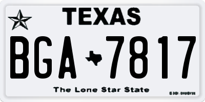 TX license plate BGA7817