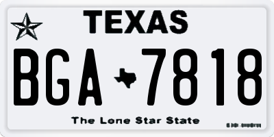 TX license plate BGA7818