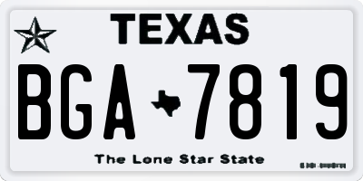 TX license plate BGA7819