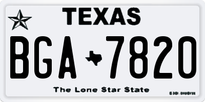 TX license plate BGA7820