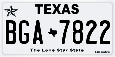 TX license plate BGA7822