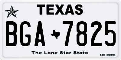 TX license plate BGA7825