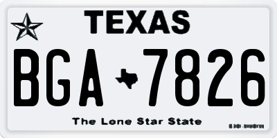 TX license plate BGA7826