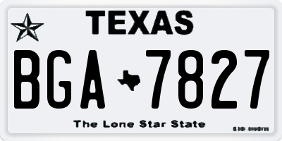 TX license plate BGA7827