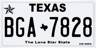 TX license plate BGA7828
