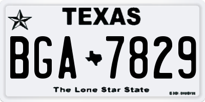 TX license plate BGA7829