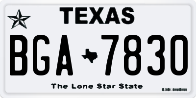 TX license plate BGA7830