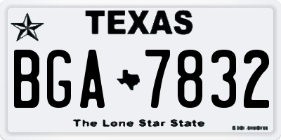 TX license plate BGA7832