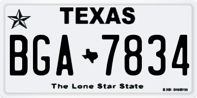 TX license plate BGA7834