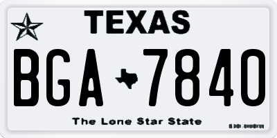 TX license plate BGA7840