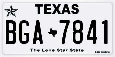 TX license plate BGA7841