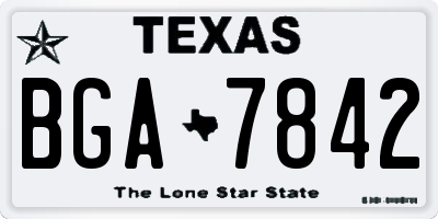 TX license plate BGA7842