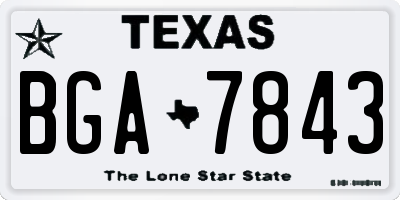 TX license plate BGA7843