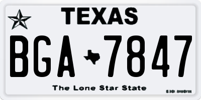 TX license plate BGA7847