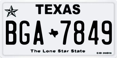 TX license plate BGA7849