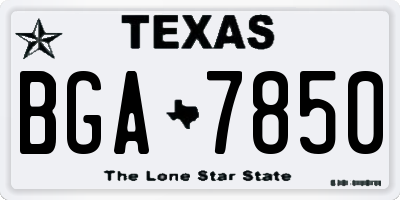 TX license plate BGA7850