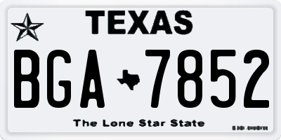 TX license plate BGA7852