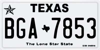 TX license plate BGA7853