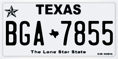 TX license plate BGA7855