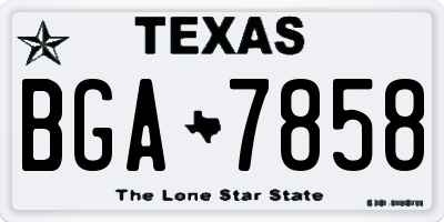 TX license plate BGA7858