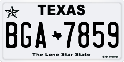 TX license plate BGA7859