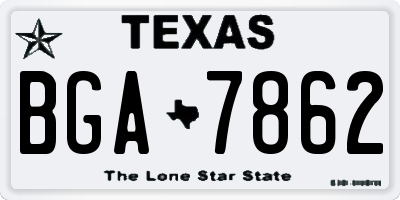 TX license plate BGA7862