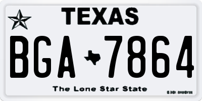 TX license plate BGA7864