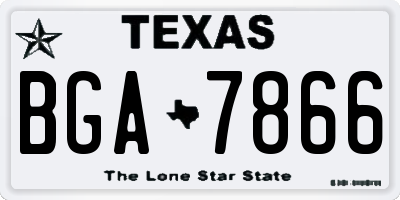 TX license plate BGA7866
