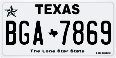 TX license plate BGA7869