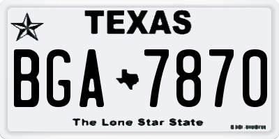 TX license plate BGA7870