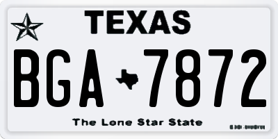 TX license plate BGA7872