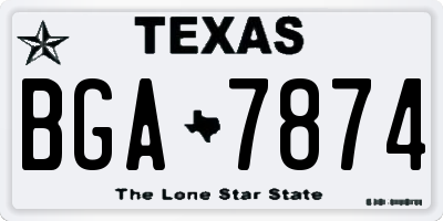 TX license plate BGA7874