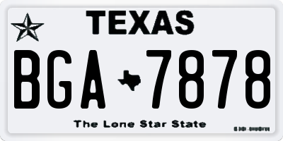 TX license plate BGA7878