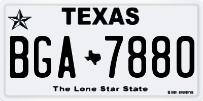 TX license plate BGA7880
