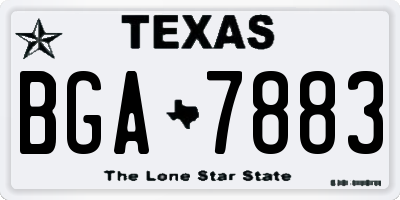 TX license plate BGA7883