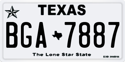 TX license plate BGA7887
