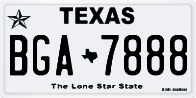 TX license plate BGA7888