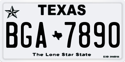 TX license plate BGA7890