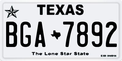 TX license plate BGA7892