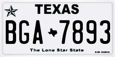 TX license plate BGA7893